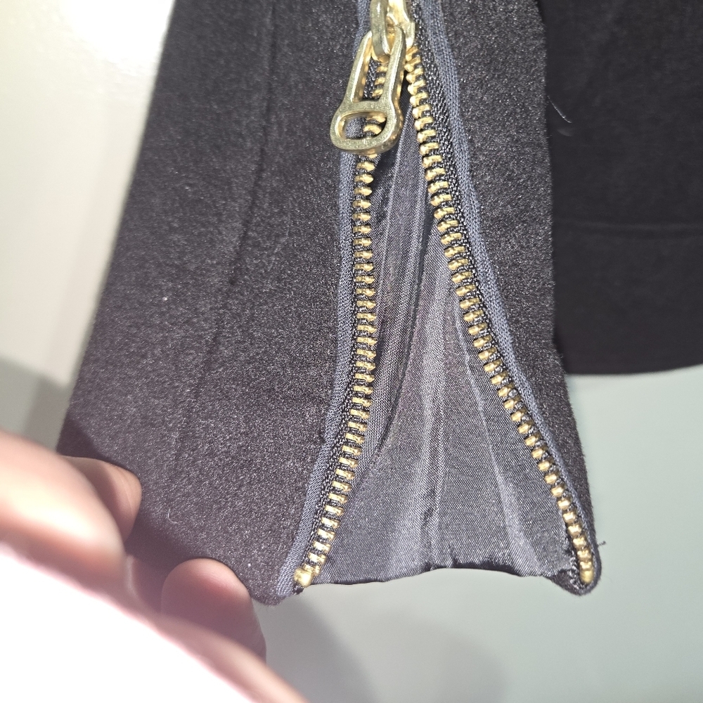 H&M Black Jacket Sherpa Lined 'Biker' Size 6 - Picture 3 of 7
